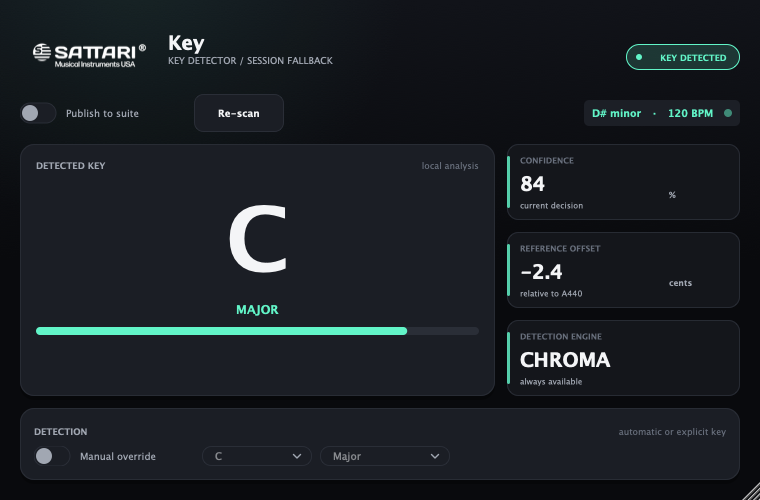 Sattari Key focused key-detection interface